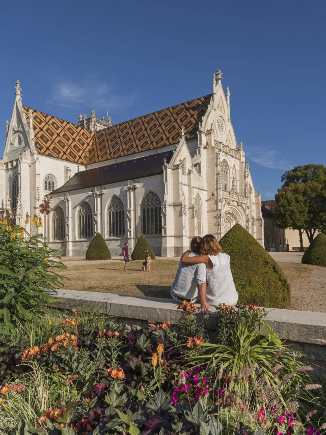 Vue sur la Monastère Royal de Brou à Bourg-en-Bresse. Bâti dès le début du XVIème siècle, il est un témoin de l'art gothique flamboyant flamand. © Pierre Jayat Lt