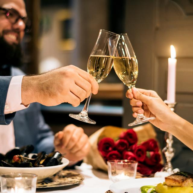 Couple celebrate valentine&#39;s day together